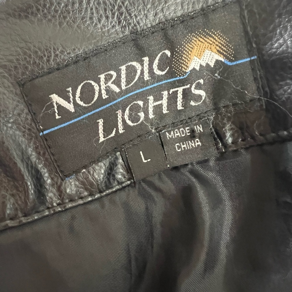 Nordic Lights gray heavyweight faux fur hooded coat deer snowflake motif size L - Picture 6 of 7